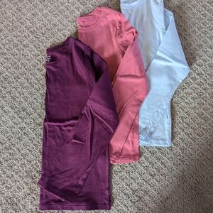 Kids Long Sleeve Shirt Set - Purple, Pink, White